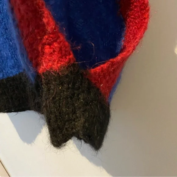 vintage Hand knit oversized colourblock vest - Picture 3 of 3